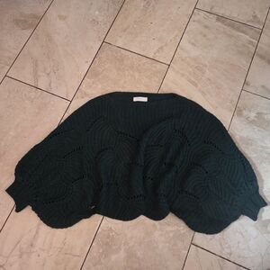 Elodie Forest Green Knit Women's Poncho